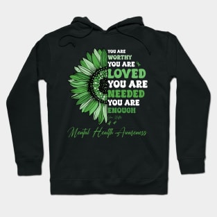 Motivational Support Warrior Mental Health Awareness Gifts For Men Women Hoodie